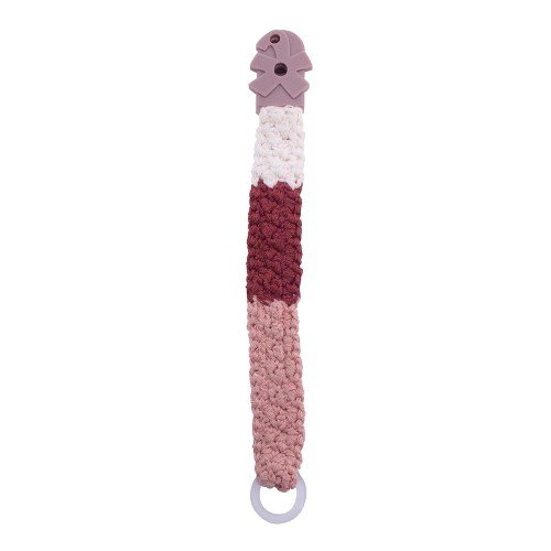 Featured image for “Crochet Pacifier Clip, cherry”